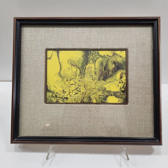 Small Framed Fluid Art Acrylic Pouring Abstract Painting - Picture 1 of 5